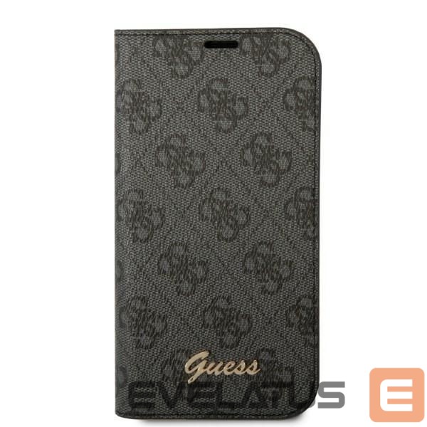 Aizmugurējais vāciņš Guess Guess GUBKP14LHG4SHK iPhone 14 Pro 6.1 "black / black book 4G Vintage Gold Logo