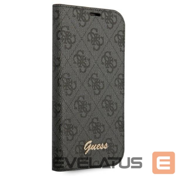 Aizmugurējais vāciņš Guess Guess GUBKP14LHG4SHK iPhone 14 Pro 6.1 "black / black book 4G Vintage Gold Logo