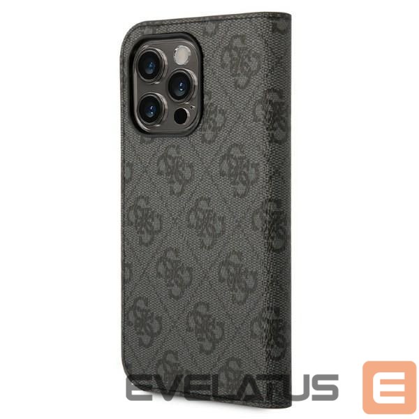 Aizmugurējais vāciņš Guess Guess GUBKP14LHG4SHK iPhone 14 Pro 6.1 "black / black book 4G Vintage Gold Logo