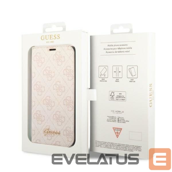 Aizmugurējais vāciņš Guess Guess GUBKP14LHG4SHP iPhone 14 Pro 6.1 "pink / pink book 4G Vintage Gold Logo