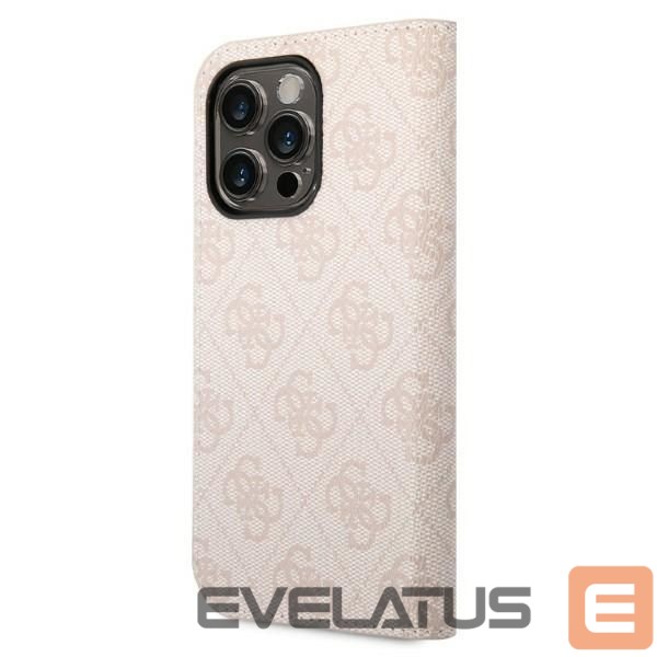 Aizmugurējais vāciņš Guess Guess GUBKP14XHG4SHP iPhone 14 Pro Max 6.7 "pink / pink book 4G Vintage Gold Logo