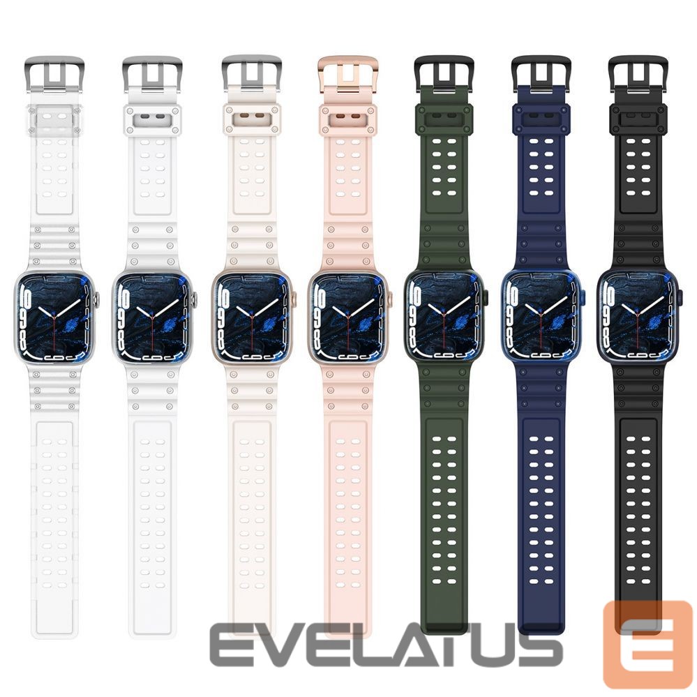Aizmugurējais vāciņš Hurtel - Strap Triple Protection for Apple Watch 42 / 44 / 45 / 49 mm band bracelet - transparent