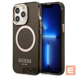 Aizmugurējais vāciņš Guess  Guess Gold Outline Translucent MagSafe Case for iPhone 13 Pro / iPhone 13 - Black 