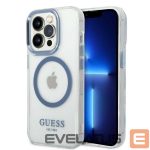 Aizmugurējais vāciņš Guess  Guess Metal Outline MagSafe case for iPhone 14 Pro - blue