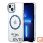 Aizmugurējais vāciņš Guess  Guess Metal Outline MagSafe case for iPhone 14 Plus - blue
