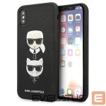 Aizmugurējais vāciņš Karl Lagerfeld  Karl Lagerfeld Saffiano Karl&Choupette Head case for iPhone XS Max - black 