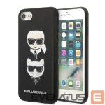 Aizmugurējais vāciņš Karl Lagerfeld  Karl Lagerfeld KLHCI8SAKICKCBK iPhone 7/8 / SE 2020 / SE 2022 black/black hardcase Saffiano Karl&Choupette Head 