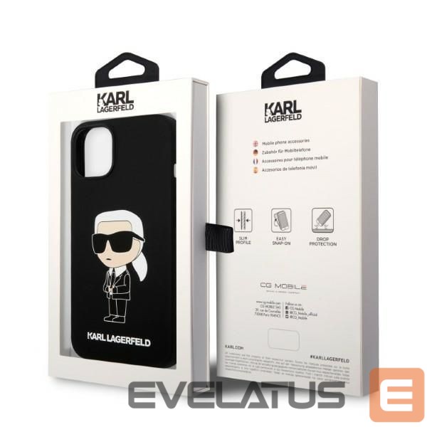Aizmugurējais vāciņš Karl Lagerfeld Karl Lagerfeld Silicone Ikonik case for iPhone 14 Plus - black