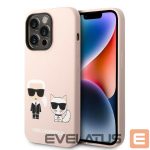 Aizmugurējais vāciņš Karl Lagerfeld  Karl Lagerfeld KLHMP14XSSKCI iPhone 14 Pro Max 6.7" hardcase light pink/light pink Silicone Karl & Choupette Magsafe 