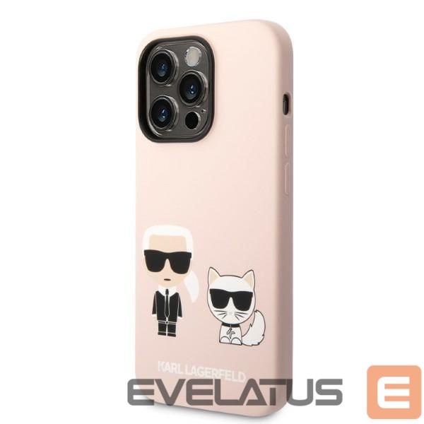 Aizmugurējais vāciņš Karl Lagerfeld Karl Lagerfeld KLHMP14XSSKCI iPhone 14 Pro Max 6.7" hardcase light pink/light pink Silicone Karl & Choupette Magsafe