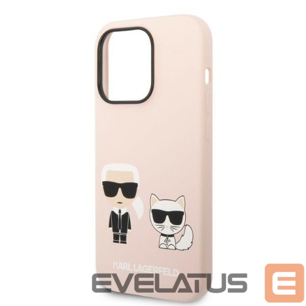 Aizmugurējais vāciņš Karl Lagerfeld Karl Lagerfeld KLHMP14XSSKCI iPhone 14 Pro Max 6.7" hardcase light pink/light pink Silicone Karl & Choupette Magsafe