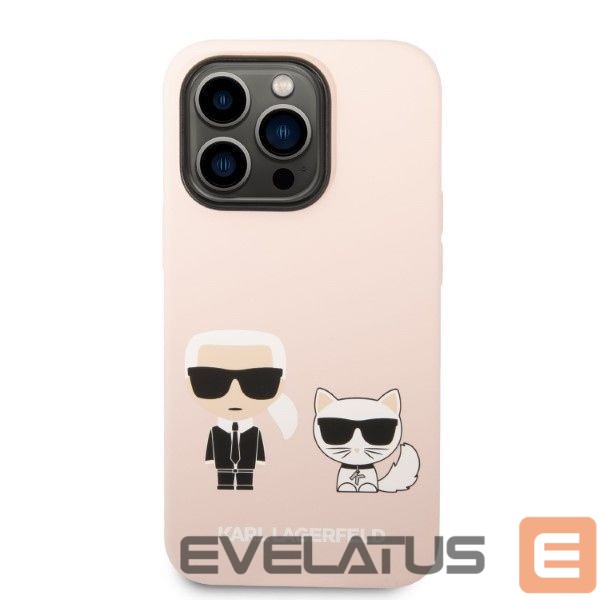 Aizmugurējais vāciņš Karl Lagerfeld Karl Lagerfeld KLHMP14XSSKCI iPhone 14 Pro Max 6.7" hardcase light pink/light pink Silicone Karl & Choupette Magsafe