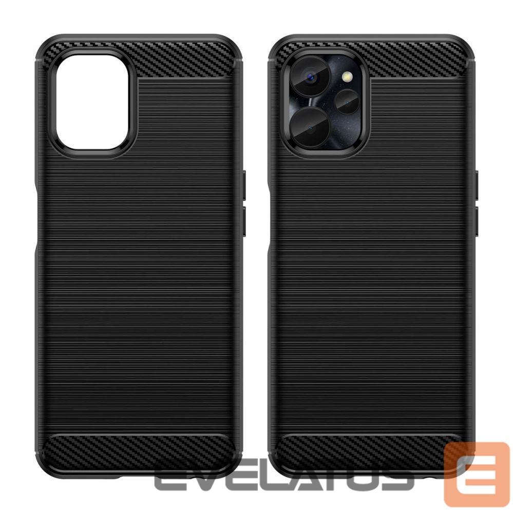 Aizmugurējais vāciņš Hurtel Carbon Case for Realme 10 5G / Realme 9i 5G Flexible Silicone Carbon Cover Black