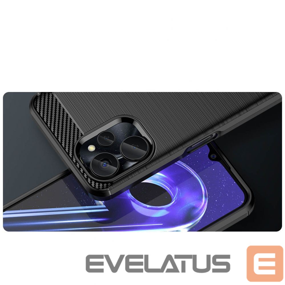 Aizmugurējais vāciņš Hurtel Carbon Case for Realme 10 5G / Realme 9i 5G Flexible Silicone Carbon Cover Black