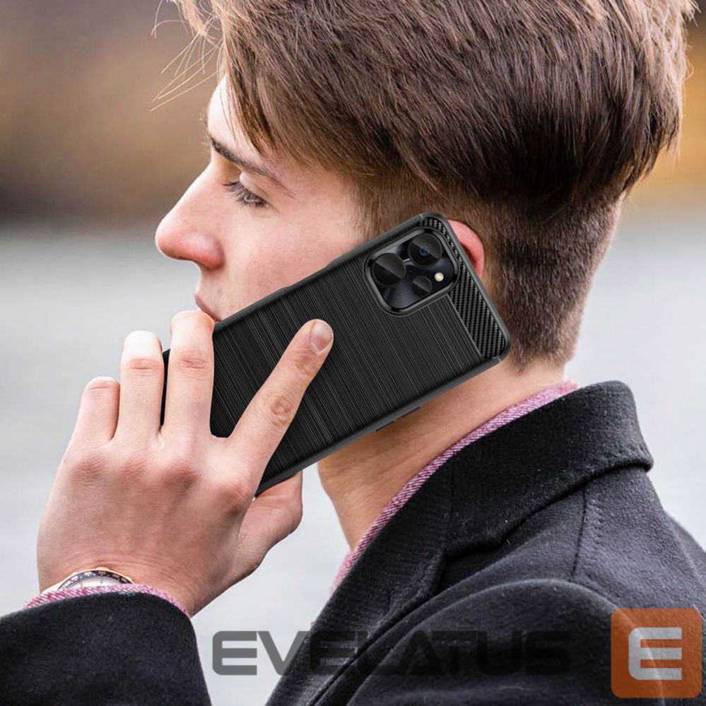 Aizmugurējais vāciņš Hurtel Carbon Case for Realme 10 5G / Realme 9i 5G Flexible Silicone Carbon Cover Black
