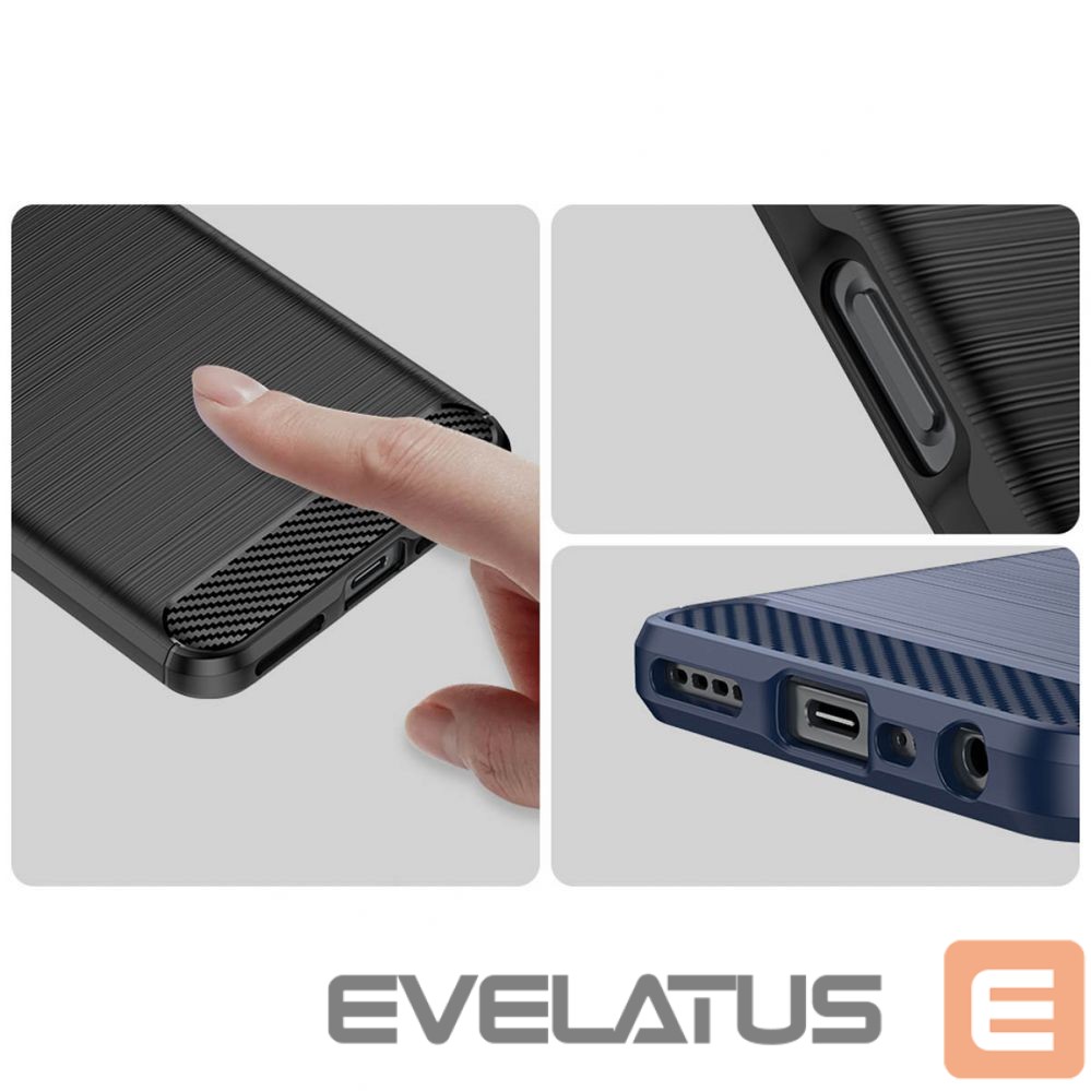 Aizmugurējais vāciņš Hurtel Carbon Case for Realme 10 5G / Realme 9i 5G Flexible Silicone Carbon Cover Black
