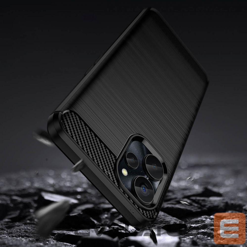 Aizmugurējais vāciņš Hurtel Carbon Case for Realme 10 5G / Realme 9i 5G Flexible Silicone Carbon Cover Black