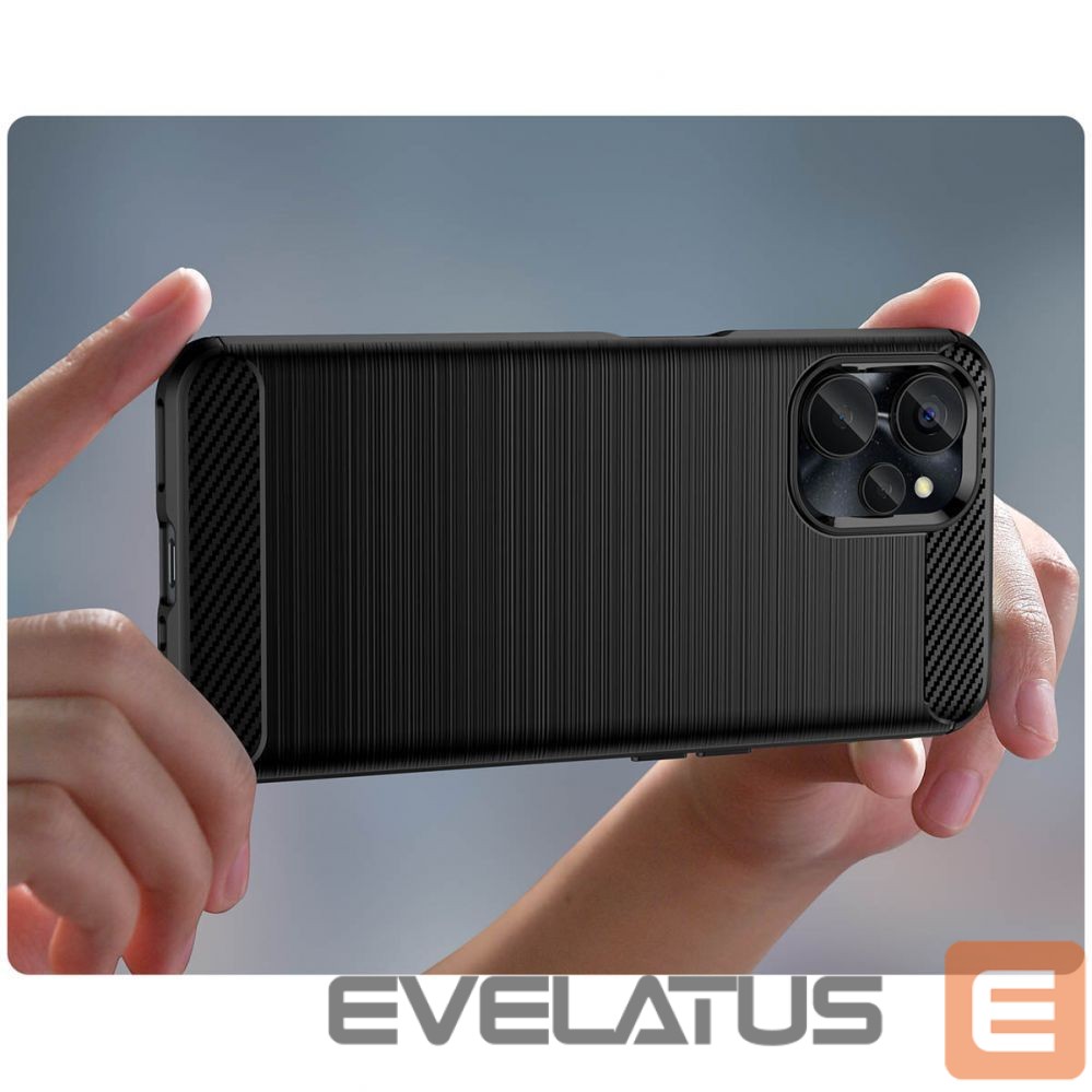 Aizmugurējais vāciņš Hurtel Carbon Case for Realme 10 5G / Realme 9i 5G Flexible Silicone Carbon Cover Black