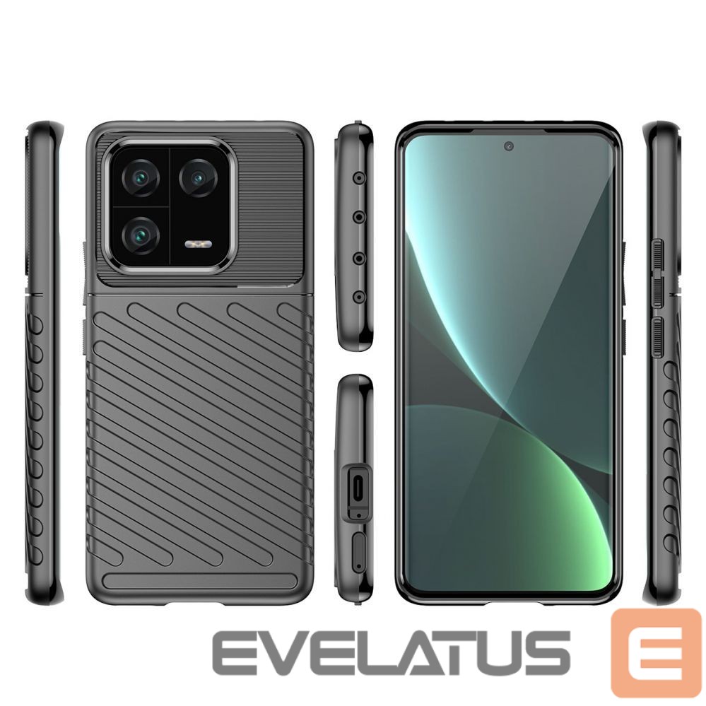 Aizmugurējais vāciņš Hurtel Thunder Case case for Xiaomi 13 Pro silicone armor case black