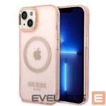 Aizmugurējais vāciņš Guess  Guess GUHMP14SHTCMP iPhone 14 6.1" pink/pink hard case Gold Outline Translucent MagSafe 