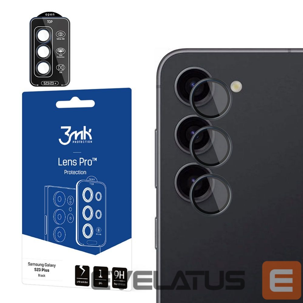 Aizsargstikls 3MK Samsung Galaxy S23+ - 3mk Lens Protection Pro Black