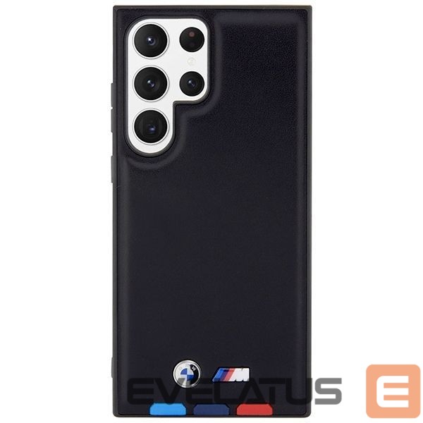 Aizmugurējais vāciņš BMW BMW BMHCS23L22PTDK S23 Ultra S918 black/black Leather Stamp Tricolor