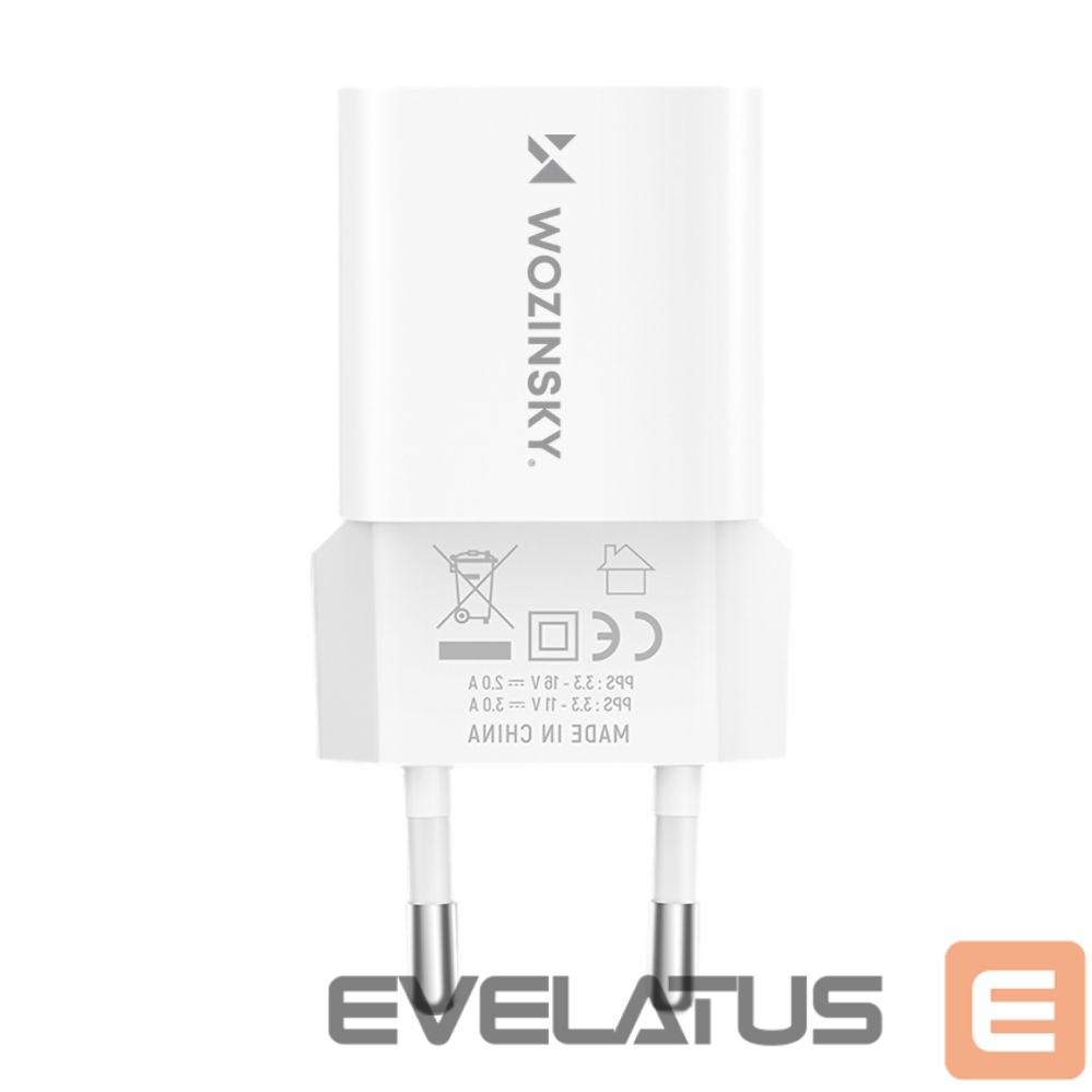 Adapteris Wozinsky Wozinsky WWCEAC GaN USB-A USB-C 33W Wall Charger - White
