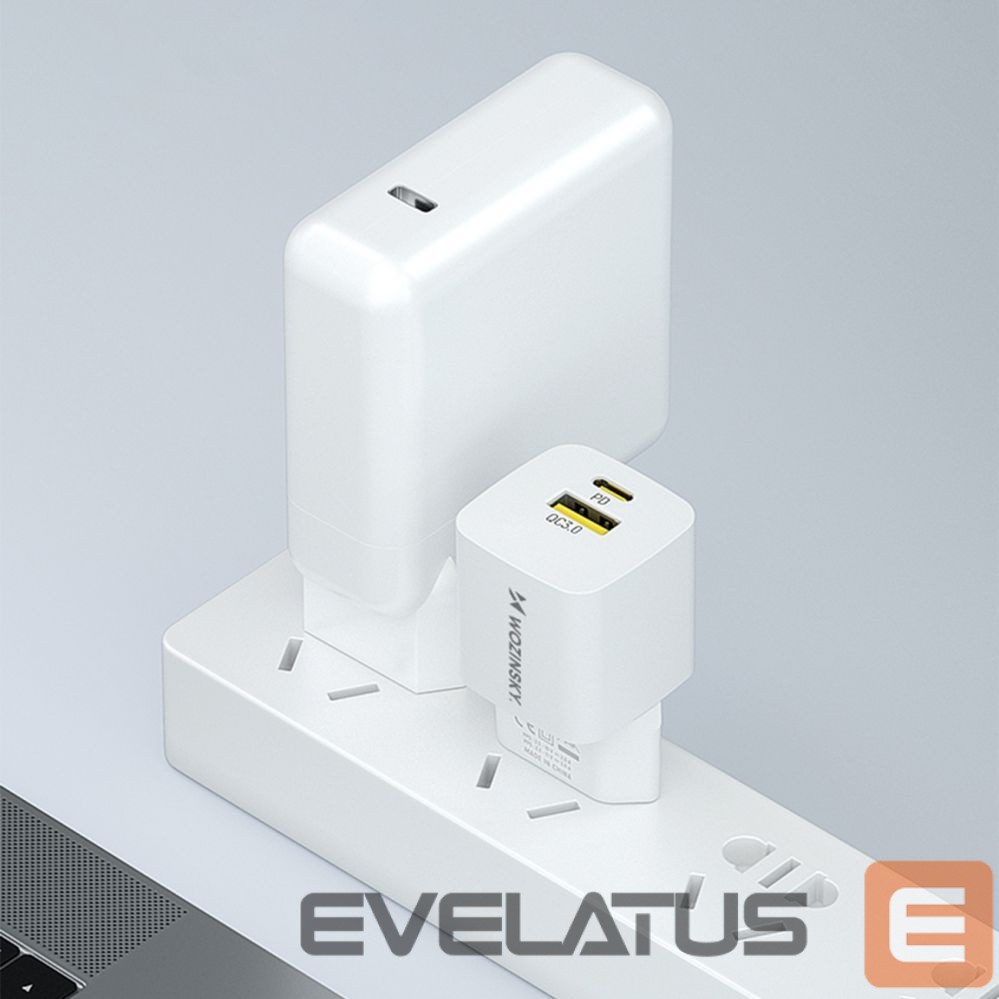 Adapteris Wozinsky Wozinsky WWCEAC GaN USB-A USB-C 33W Wall Charger - White