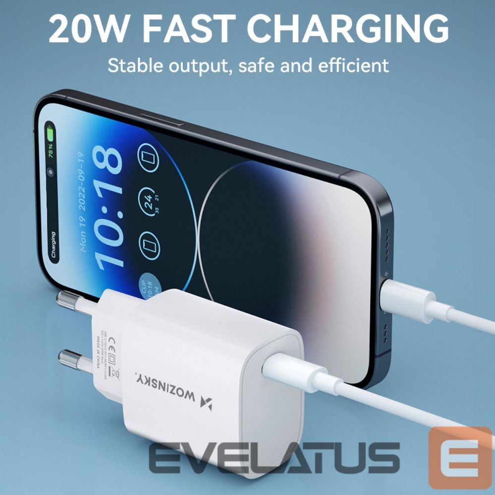 Adapteris Wozinsky Wozinsky WGWCCW 20W USB-C Wall Charger - White