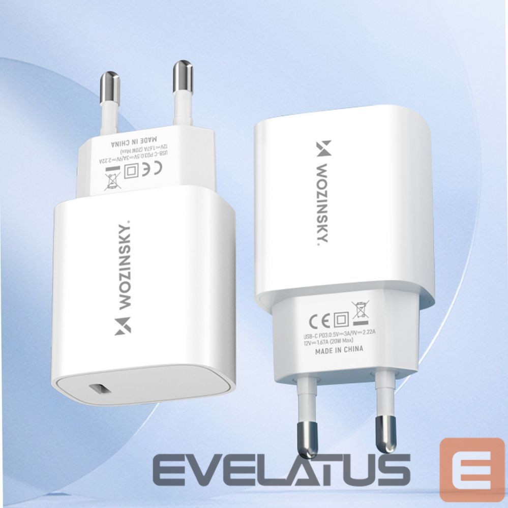 Adapteris Wozinsky Wozinsky WGWCCW 20W USB-C Wall Charger - White