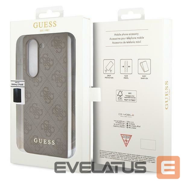 Aizmugurējais vāciņš Guess Guess GUHCZFD5GF4GBR F946 Z Fold5 brown/brown hardcase 4G Charms Collection