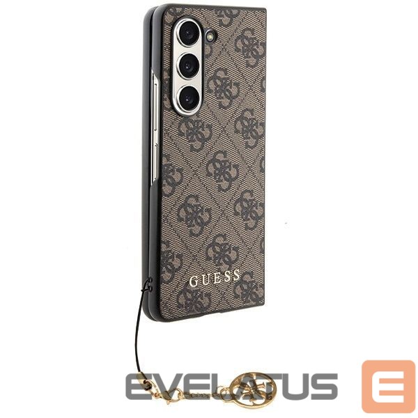 Aizmugurējais vāciņš Guess Guess GUHCZFD5GF4GBR F946 Z Fold5 brown/brown hardcase 4G Charms Collection