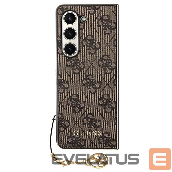 Aizmugurējais vāciņš Guess Guess GUHCZFD5GF4GBR F946 Z Fold5 brown/brown hardcase 4G Charms Collection