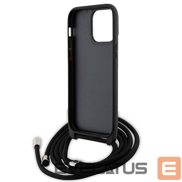 Aizmugurējais vāciņš Karl Lagerfeld Karl Lagerfeld KLHCP14XSAKCPSK case for iPhone 14 Pro Max 6.7" hardcase - black Crossbody Saffiano Metal Pin Karl&Choupette