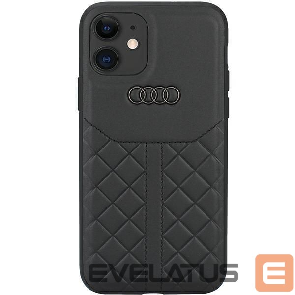 Aizmugurējais vāciņš Audi Audi Genuine Leather iPhone 11 / Xr 6.1" black/black hardcase AU-TPUPCIP11R-Q8/D1-BK