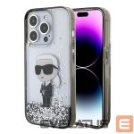 Aizmugurējais vāciņš Karl Lagerfeld  Karl Lagerfeld Liquid Glitter Ikonik case for iPhone 15 Pro - transparent 