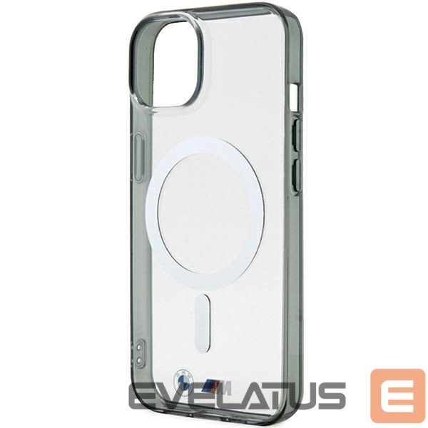 Aizmugurējais vāciņš BMW BMW Silver Ring MagSafe iPhone 15 Case - Clear