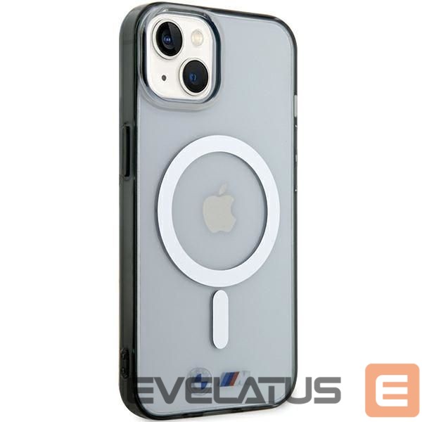 Aizmugurējais vāciņš BMW BMW Silver Ring MagSafe iPhone 15 Case - Clear