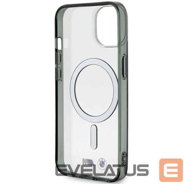Aizmugurējais vāciņš BMW BMW Silver Ring MagSafe iPhone 15 Case - Clear