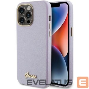 Aizmugurējais vāciņš Guess  Guess Glitter Glossy Script case for iPhone 15 Pro Max - lilac 