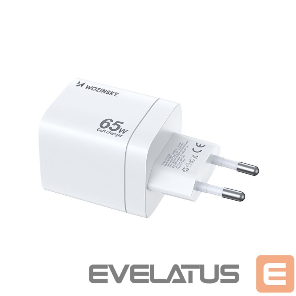 Adapteris Wozinsky Wozinsky CGWCW 65W GaN Wall Charger USB-A / 2 x USB-C - White