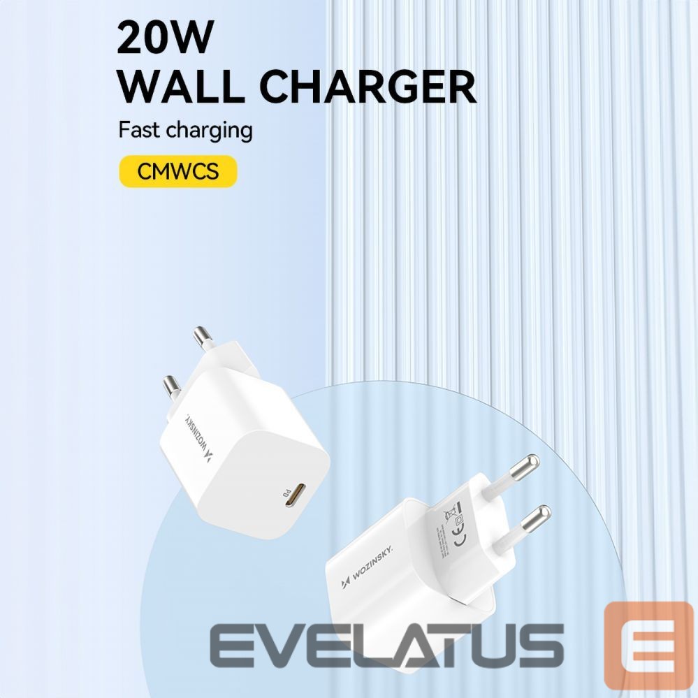 Adapteris Wozinsky Wozinsky CMWCS USB-C PD 20W Wall Charger - White