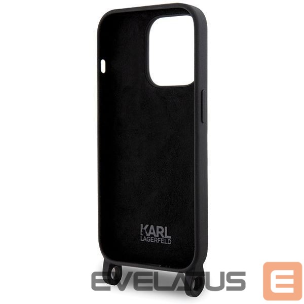 Aizmugurējais vāciņš Karl Lagerfeld Karl Lagerfeld KLHCP15XSCBSCNK iPhone 15 Pro Max 6.7" hardcase black/black Crossbody Silicone Choupette