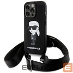 Aizmugurējais vāciņš Karl Lagerfeld  Karl Lagerfeld KLHCP15XSCBSKNK iPhone 15 Pro Max 6.7" hardcase black/black Crossbody Silicone Ikonik 