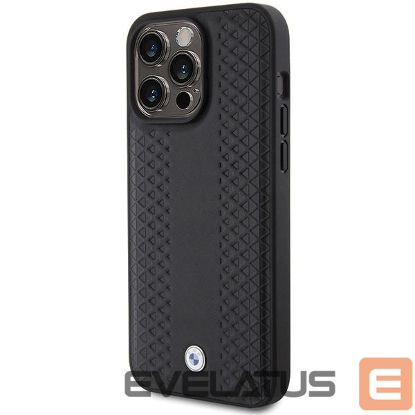 Aizmugurējais vāciņš BMW BMW Leather Diamond Pattern case for iPhone 15 Pro Max - black