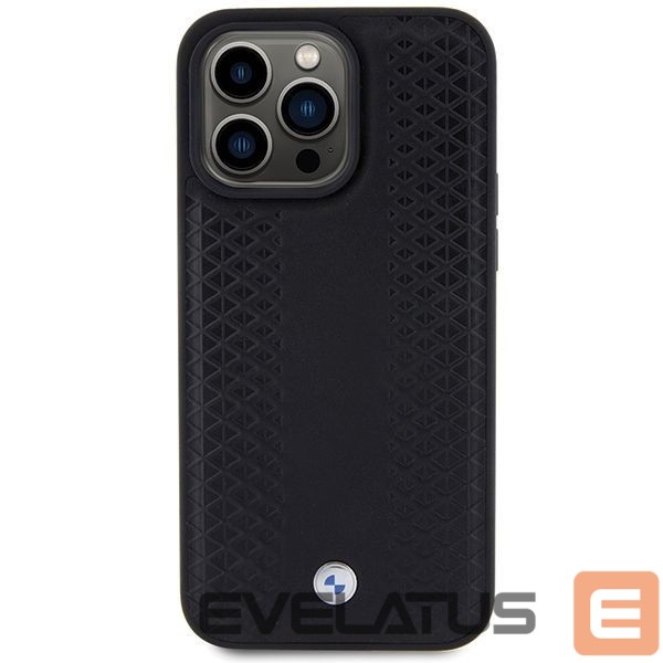 Aizmugurējais vāciņš BMW BMW Leather Diamond Pattern case for iPhone 15 Pro Max - black