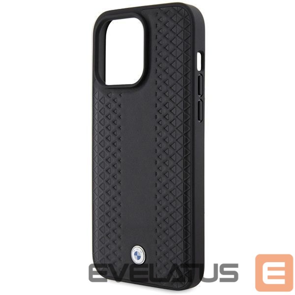 Aizmugurējais vāciņš BMW BMW Leather Diamond Pattern case for iPhone 15 Pro Max - black