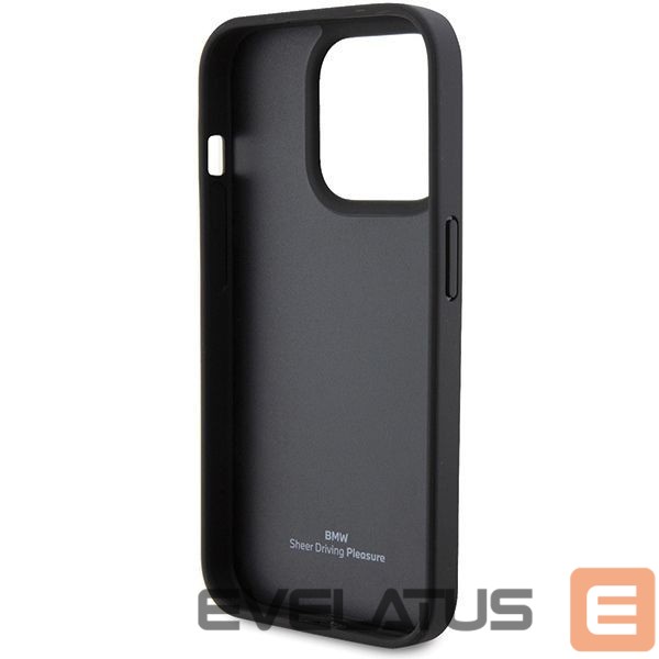 Aizmugurējais vāciņš BMW BMW Leather Quilted case for iPhone 15 Pro Max - black