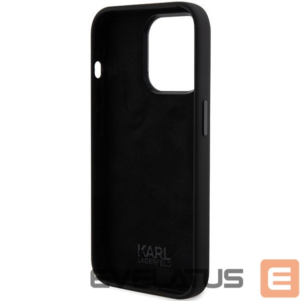 Aizmugurējais vāciņš Karl Lagerfeld Apple Karl Lagerfeld Silicone Karl&Choupette Head case for iPhone 15 Pro - black