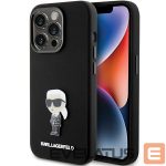 Aizmugurējais vāciņš Karl Lagerfeld  Karl Lagerfeld Silicone Ikonik Metal Pin case for iPhone 15 Pro - black 
